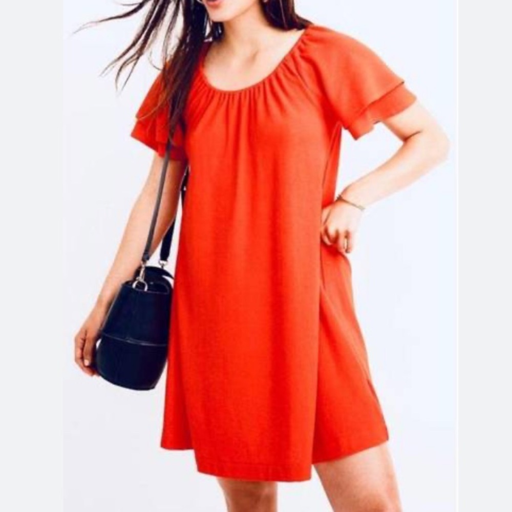Madewell Texture and Thread Terrycloth Flutter Sleeve Dress